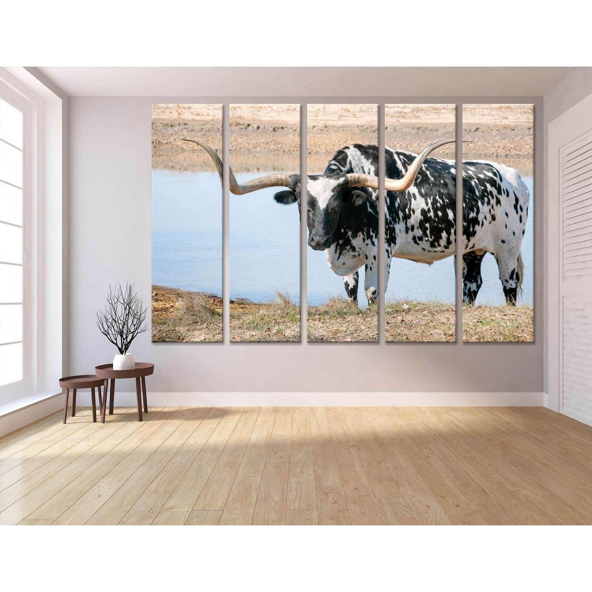 Black and White Longhorn Steer №04135 Ready to Hang Canvas PrintCanvas art arrives ready to hang, with hanging accessories included and no additional framing required. Every canvas print is hand-crafted, made on-demand at our workshop and expertly stretch