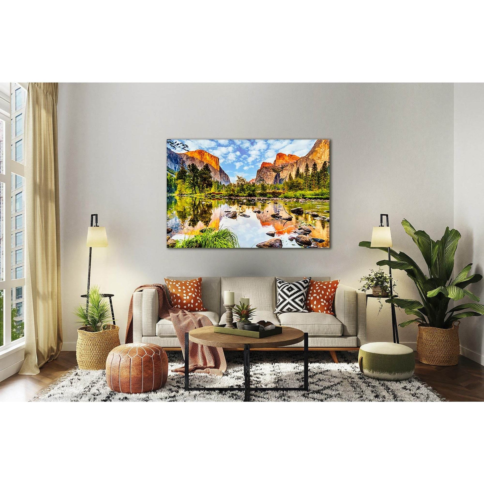 Scenic Yosemite Park Canvas Art for Cozy InteriorsThis canvas print captures the majestic El Capitan reflected in the calm waters below, with colors that pop and bring life to any room. Perfect for adding a touch of nature to a bedroom or dining room.Zell