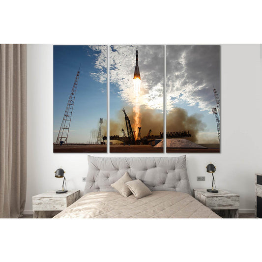 Rocket Soyuz TMA-05M Start №SL992 Ready to Hang Canvas PrintCanvas art arrives ready to hang, with hanging accessories included and no additional framing required. Every canvas print is hand-crafted, made on-demand at our workshop and expertly stretched a