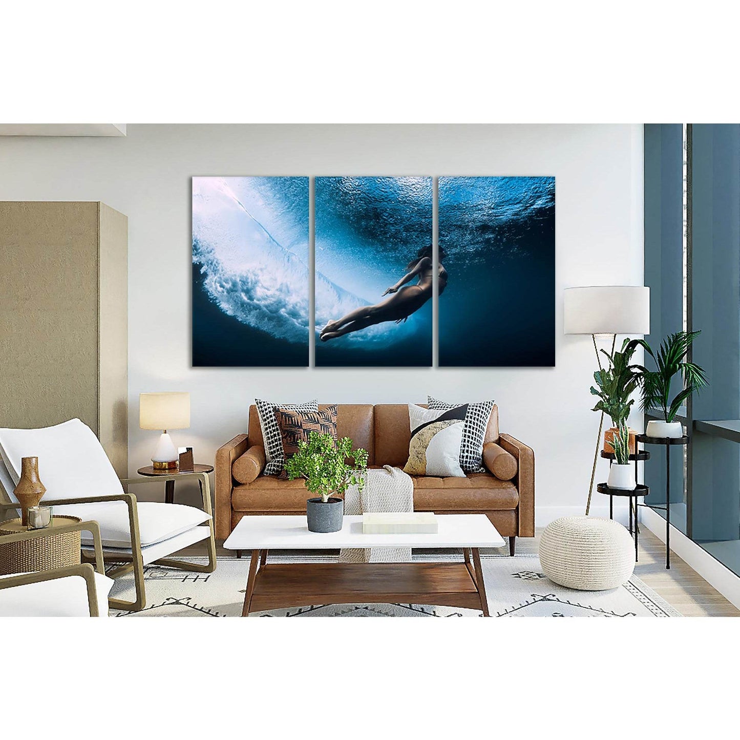Beautiful Girl Under Water №SL45 Ready to Hang Canvas PrintCanvas art arrives ready to hang, with hanging accessories included and no additional framing required. Every canvas print is hand-crafted, made on-demand at our workshop and expertly stretched ar