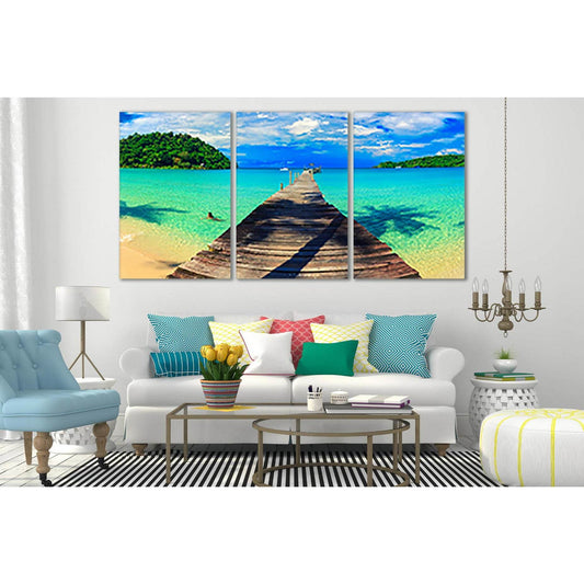 Wooden Bridge Tropical Beach №SL60 Ready to Hang Canvas PrintCanvas art arrives ready to hang, with hanging accessories included and no additional framing required. Every canvas print is hand-crafted, made on-demand at our workshop and expertly stretched
