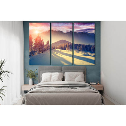Winter Forest And Sunset In Mountains №SL1571 Ready to Hang Canvas PrintCanvas art arrives ready to hang, with hanging accessories included and no additional framing required. Every canvas print is hand-crafted, made on-demand at our workshop and expertly