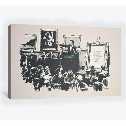 Banksy morons - Canvas printCanvas art arrives ready to hang, with hanging accessories included and no additional framing required. Every canvas print is hand-crafted, made on-demand at our workshop and expertly stretched around 100% North American Pine w