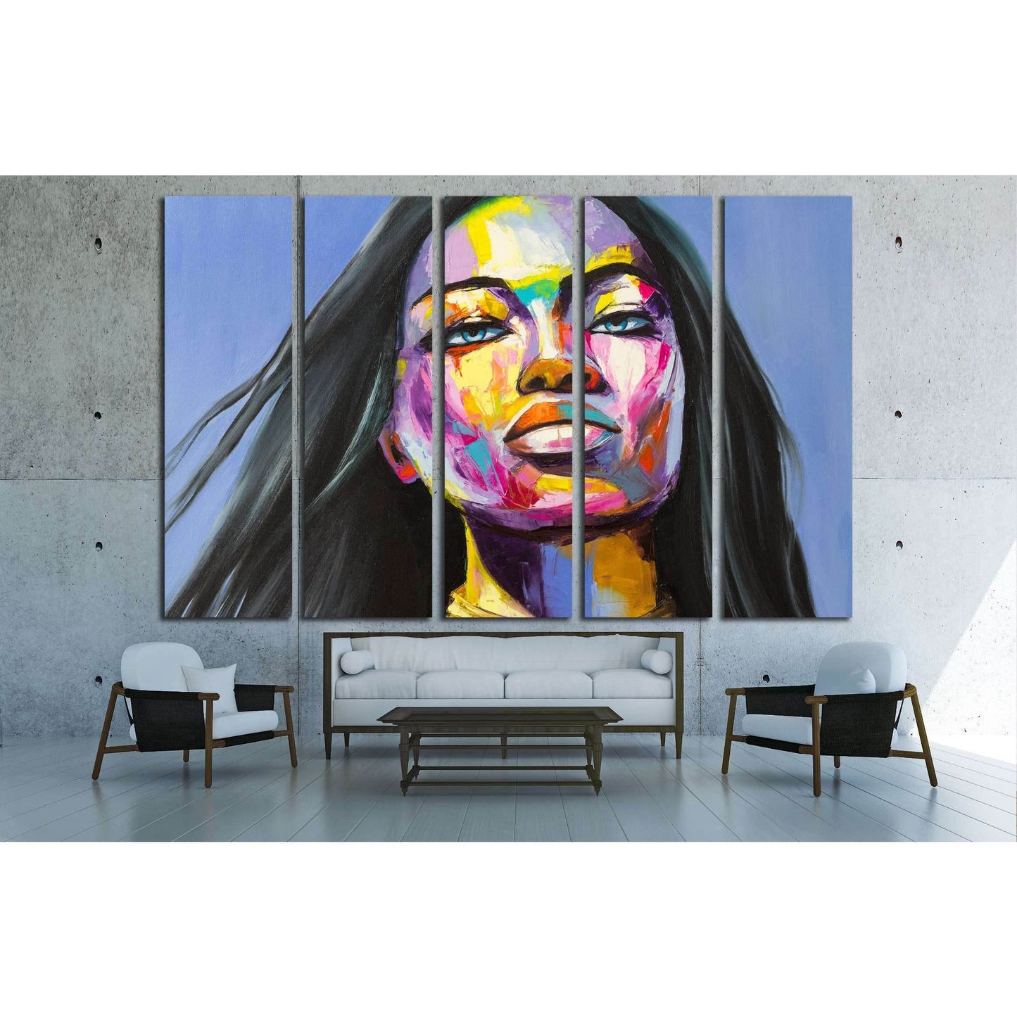 A fantasy woman portrait from colorful emotions series. Oil painting on canvas. №2760 Ready to Hang Canvas Print - Zellart Canvas Prints ALL_Products, s-2760