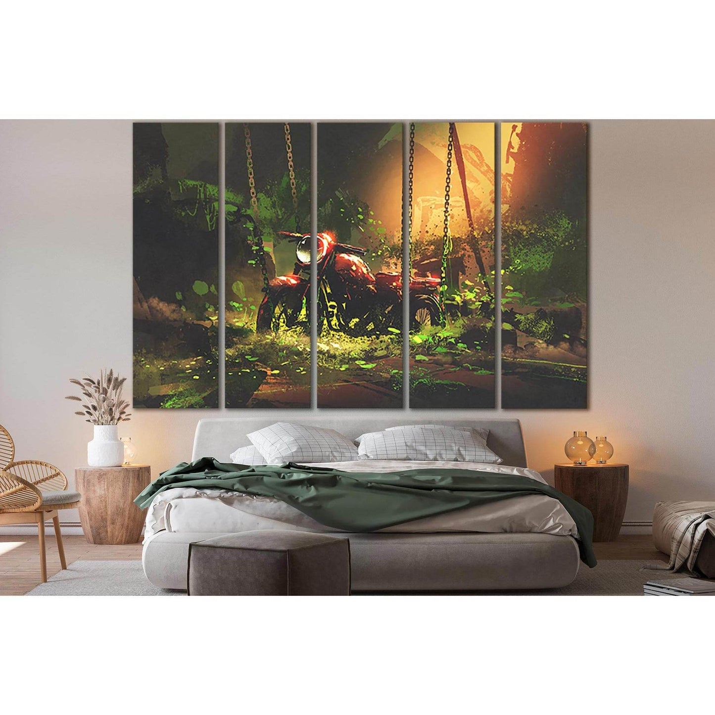 Abandoned Rusty Motorbike №SL1257 Ready to Hang Canvas Print - Zellart Canvas Prints 0new, ALL_Products, Fantasy And Sci Fi Wall Art