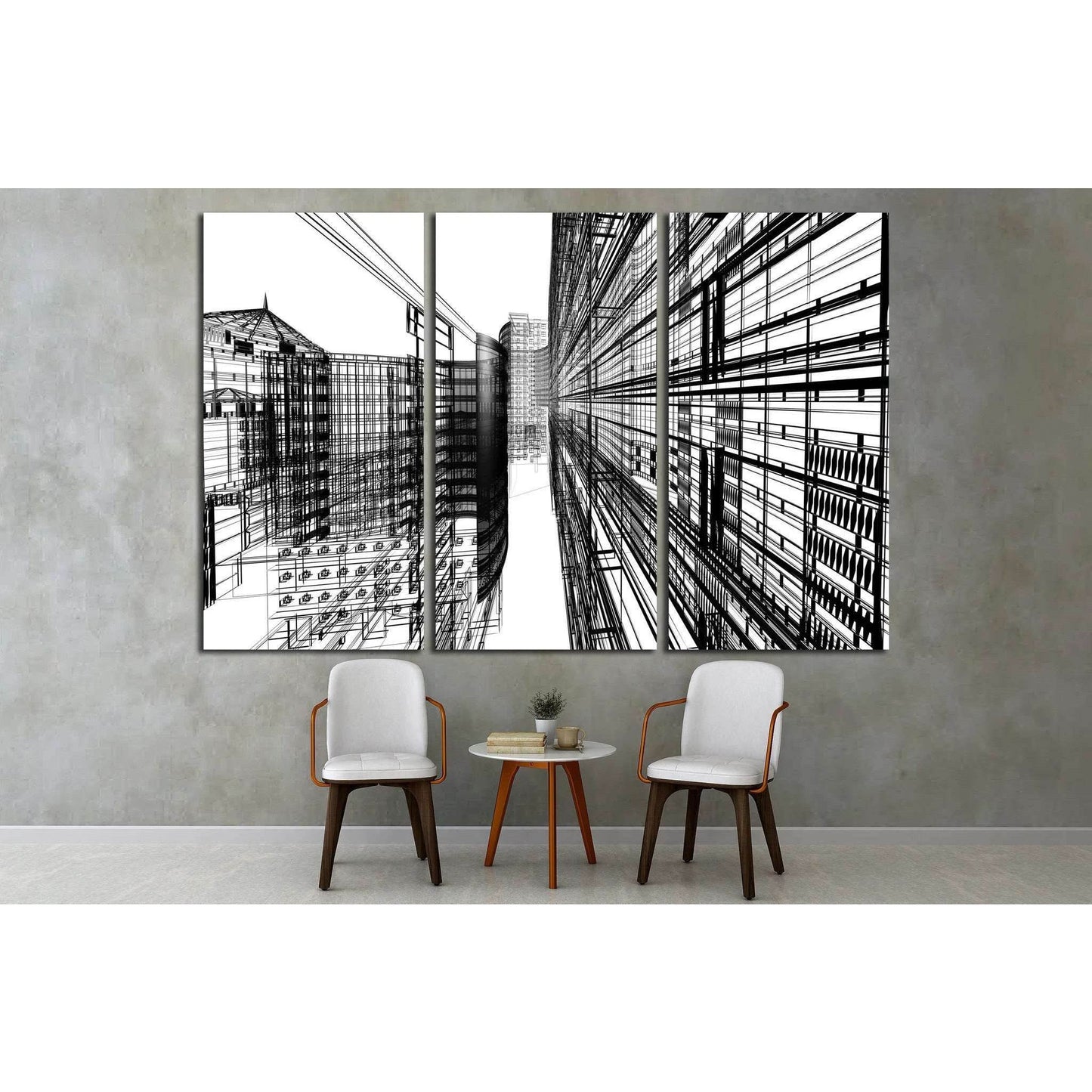 Abstract architecture №1583 Ready to Hang Canvas Print - Zellart Canvas Prints ALL_Products, s-1583