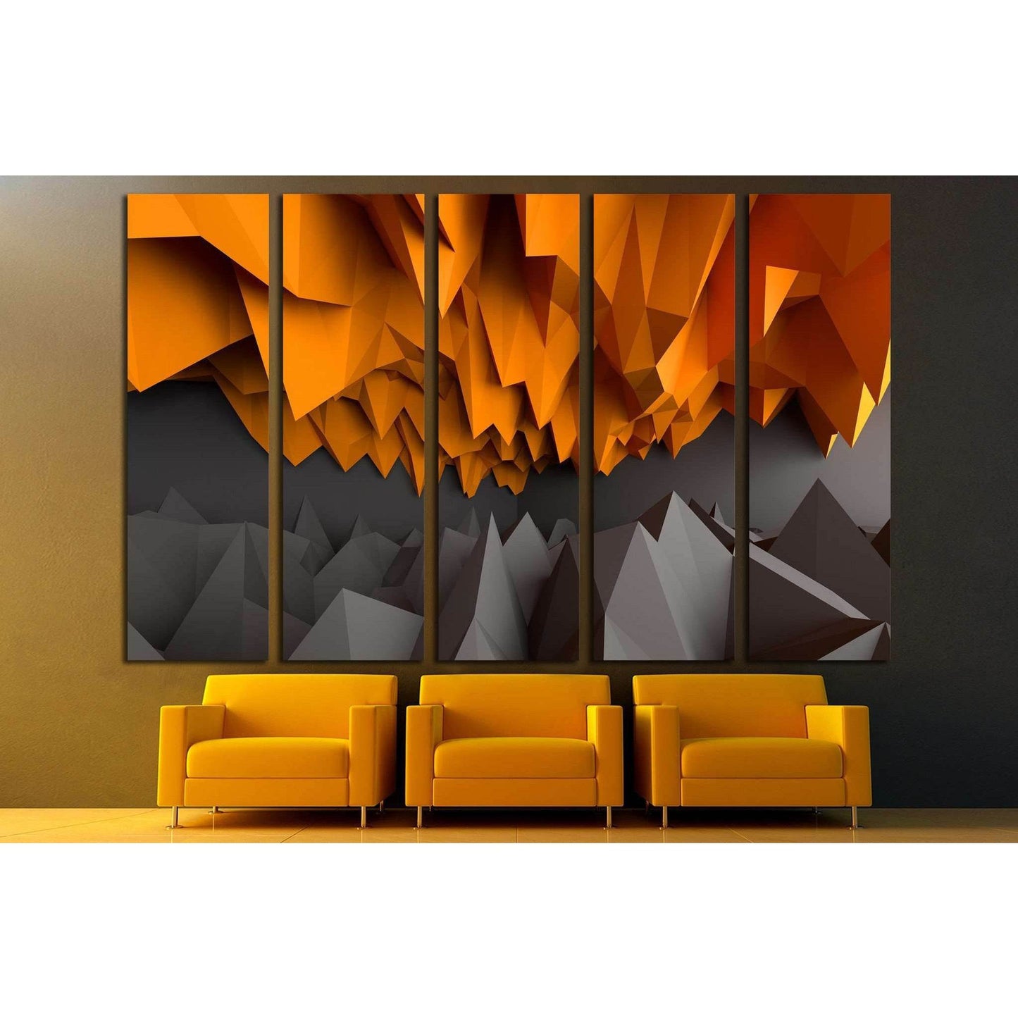 Abstract black and orange background №1611 Ready to Hang Canvas Print - Zellart Canvas Prints ALL_Products, s-1611