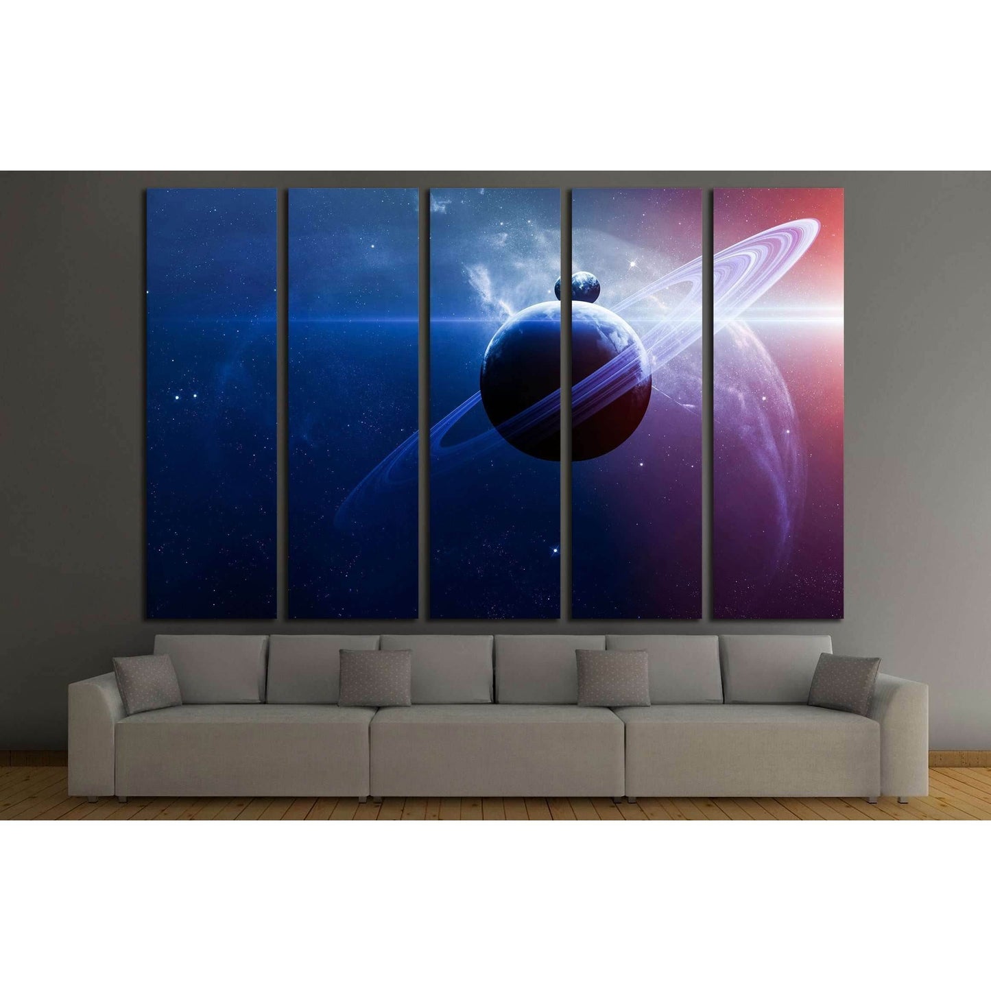 Abstract scientific background - planets in space, nebula and stars №2431 Ready to Hang Canvas Print - Zellart Canvas Prints ALL_Products, s-2431