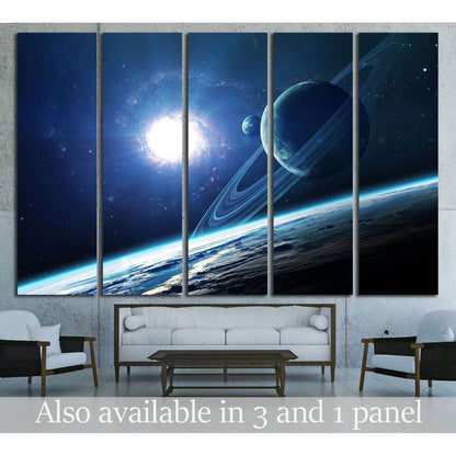 Abstract scientific background - planets in space, nebula and stars №2433 Ready to Hang Canvas PrintCanvas art arrives ready to hang, with hanging accessories included and no additional framing required. Every canvas print is hand-crafted, made on-demand