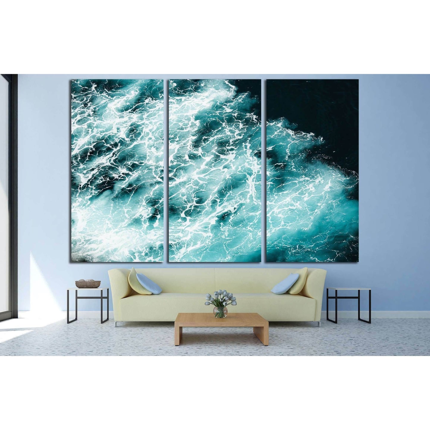 Abstract splash turquoise sea water for background №3139 Ready to Hang Canvas Print - Zellart Canvas Prints ALL_Products, s-3139