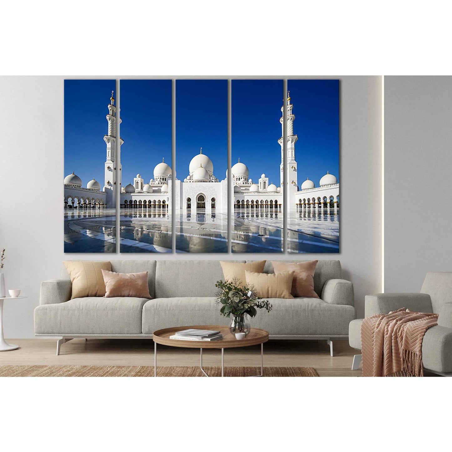 Abu Dhabi Mosque №SL1370 Ready to Hang Canvas Print - Zellart Canvas Prints 0new, ALL_Products, Architecture