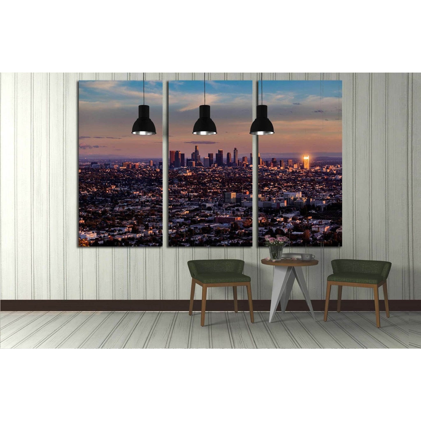 aerial view, downtown Los Angeles №1558 Ready to Hang Canvas Print - Zellart Canvas Prints ALL_Products, s-1558