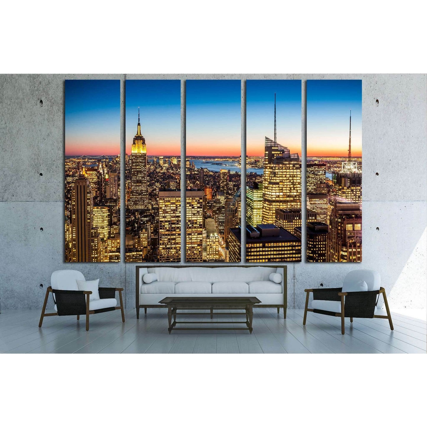 Aerial view of New York city in the USA №2044 Ready to Hang Canvas Print - Zellart Canvas Prints 0_NY_ART, ALL_Products, s-2044