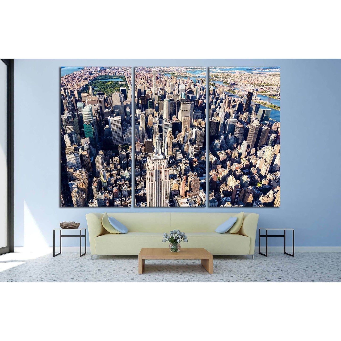 Aerial view of the skyscrapers of Midtown Manhattan New York City №2399 Ready to Hang Canvas Print - Zellart Canvas Prints 0_NY_ART, ALL_Products, s-2399