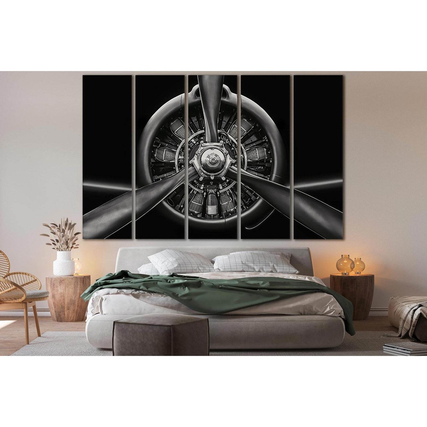 Aircraft Radial Engine №SL755 Ready to Hang Canvas Print - Zellart Canvas Prints 0new, ALL_Products, Engine, Engines Wall Art