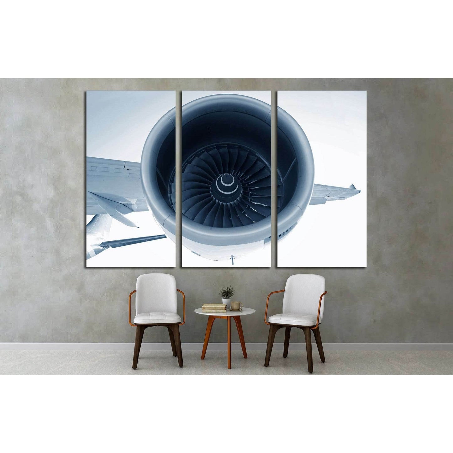Aircraft Turbofan Jet Engine №1616 Ready to Hang Canvas Print - Zellart Canvas Prints ALL_Products, s-1616