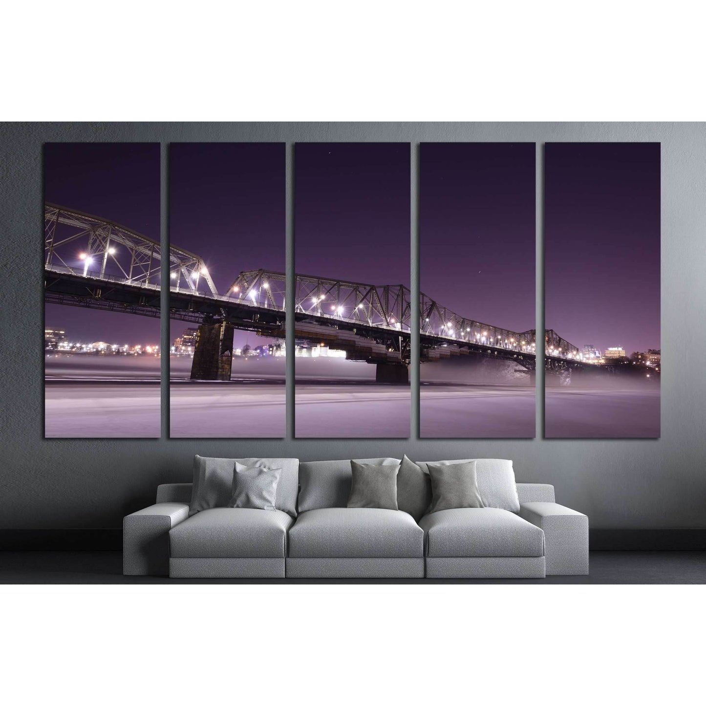 Alexandra bridge connecting Quebec and Ontario, Gatineau and Ottawa №2021 Ready to Hang Canvas Print - Zellart Canvas Prints ALL_Products, s-2021