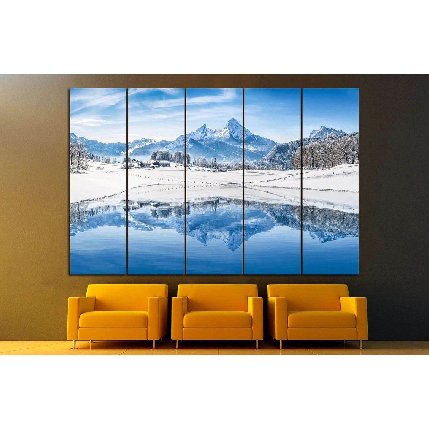Alps with snowy mountain №23 Ready to Hang Canvas Print - Zellart Canvas Prints ALL_Products, s-23