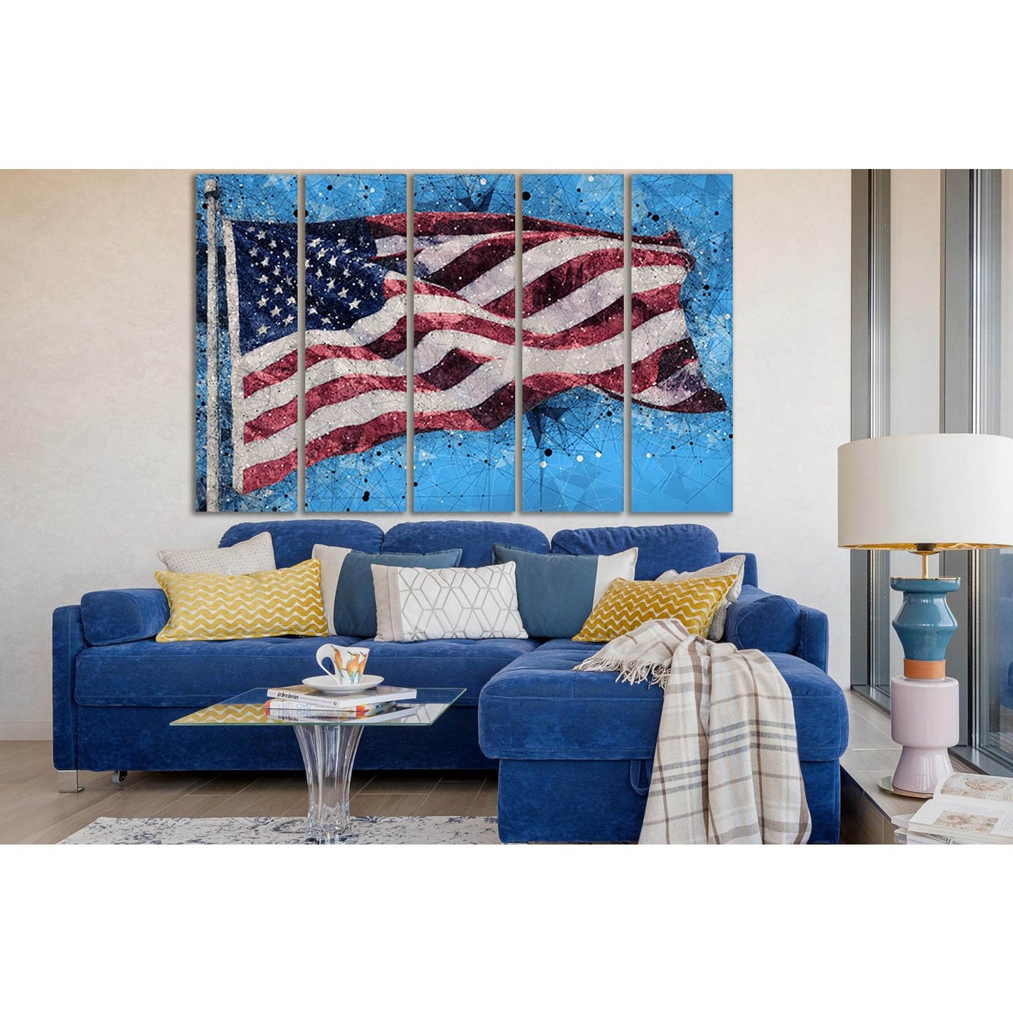 American Flag №SL1153 Ready to Hang Canvas Print - Zellart Canvas Prints 0new, ALL_Products, Flags