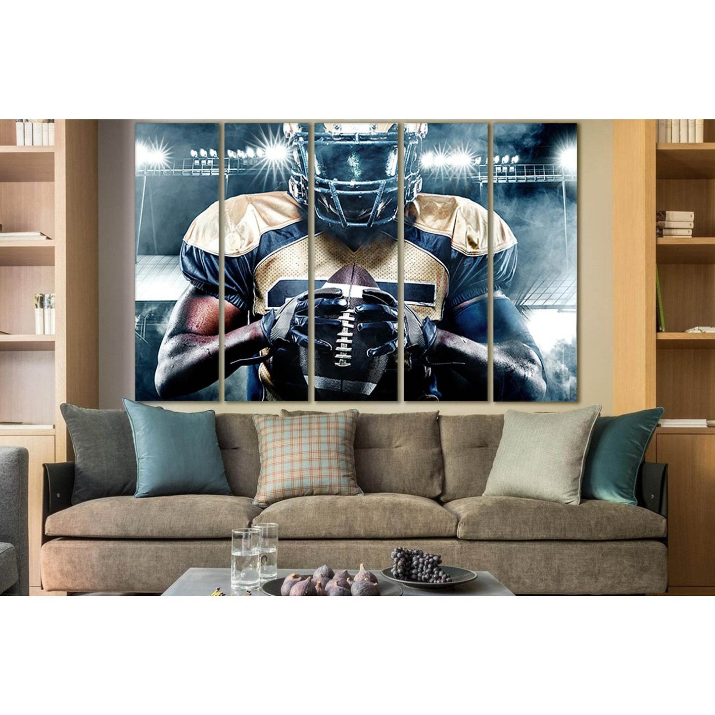American Football Player №SL938 Ready to Hang Canvas Print - Zellart Canvas Prints 0new, ALL_Products, Sports & Motivation