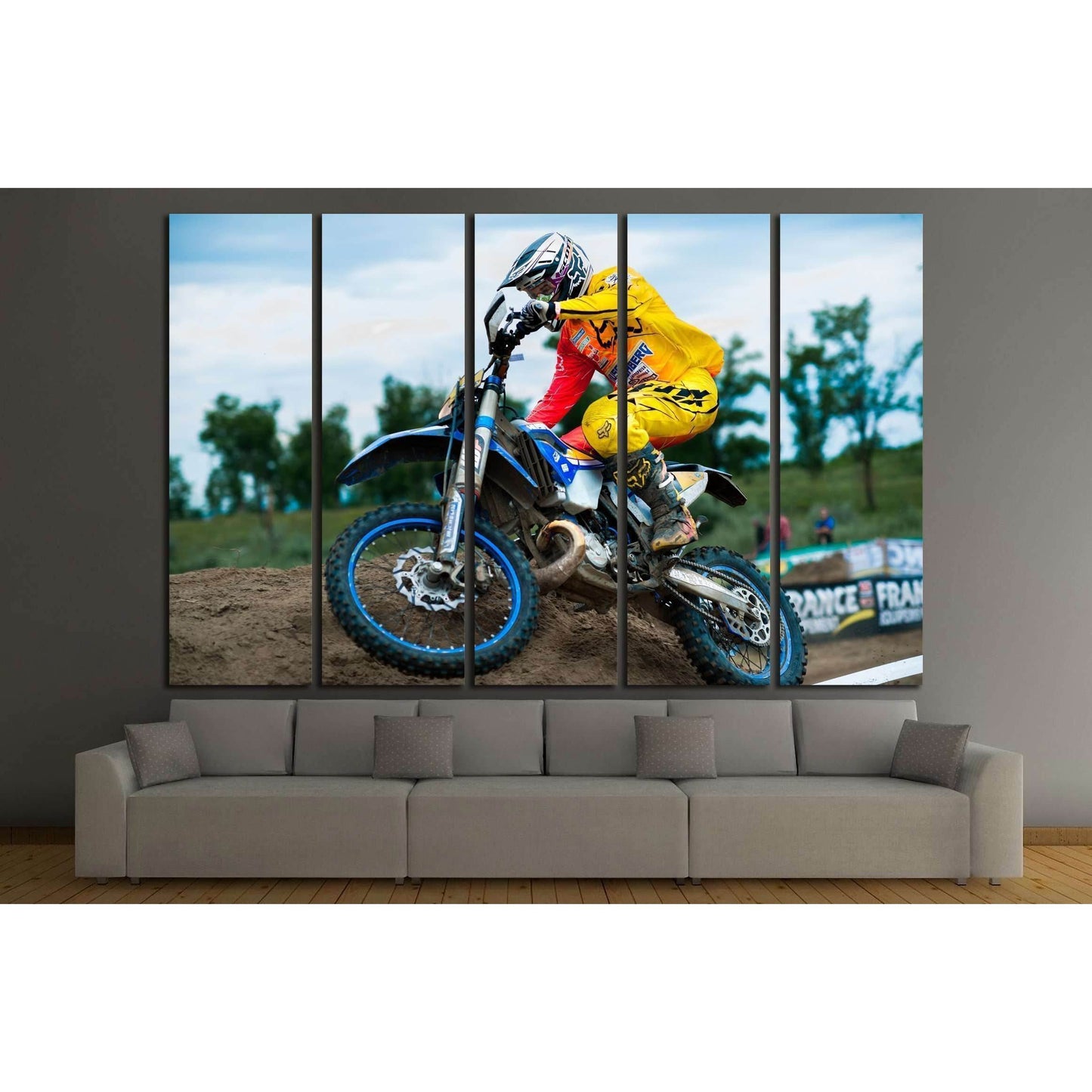 An unidentified rider participates in the World Endurocross Championship №2478 Ready to Hang Canvas Print - Zellart Canvas Prints ALL_Products, s-2478