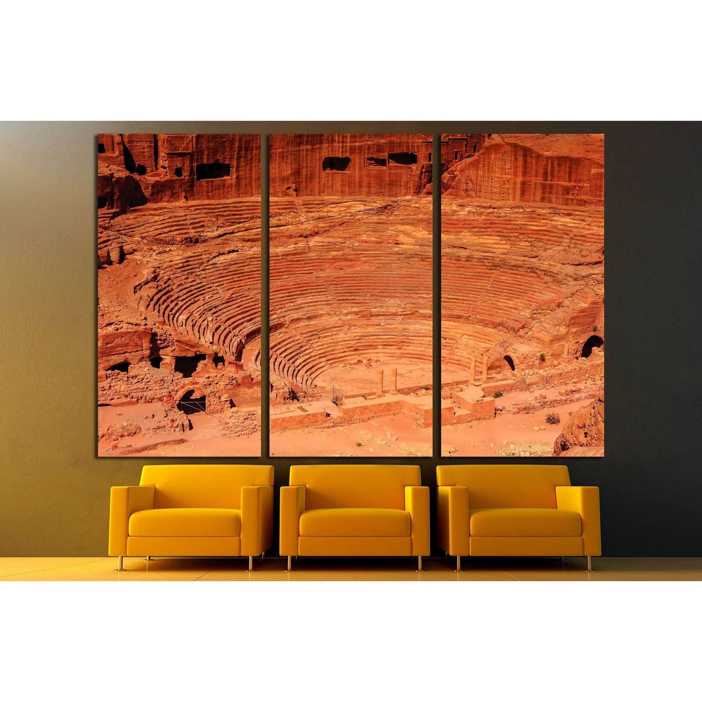 Ancient theater in Petra, Jordan №3144 Ready to Hang Canvas Print - Zellart Canvas Prints ALL_Products, s-3144