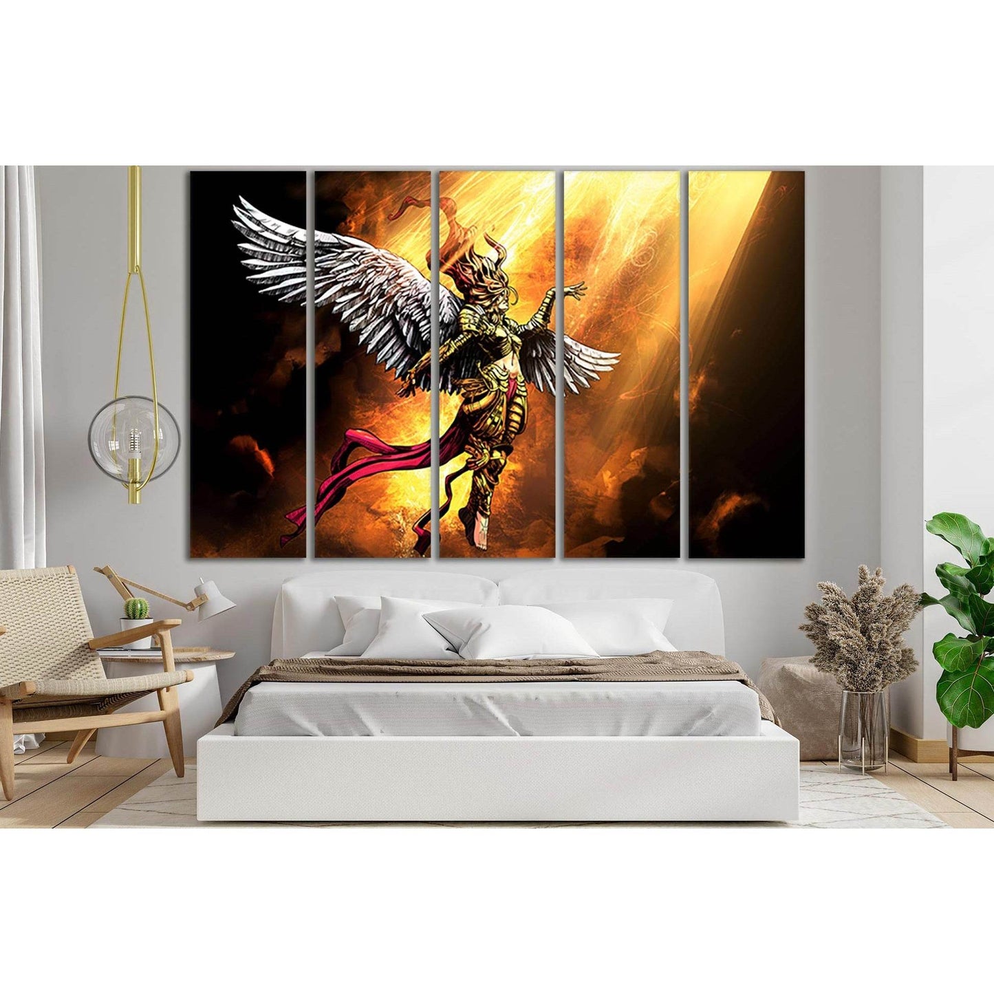 Angel Woman In The Light №SL1214 Ready to Hang Canvas Print - Zellart Canvas Prints 0new, ALL_Products, Fantasy And Sci Fi Wall Art