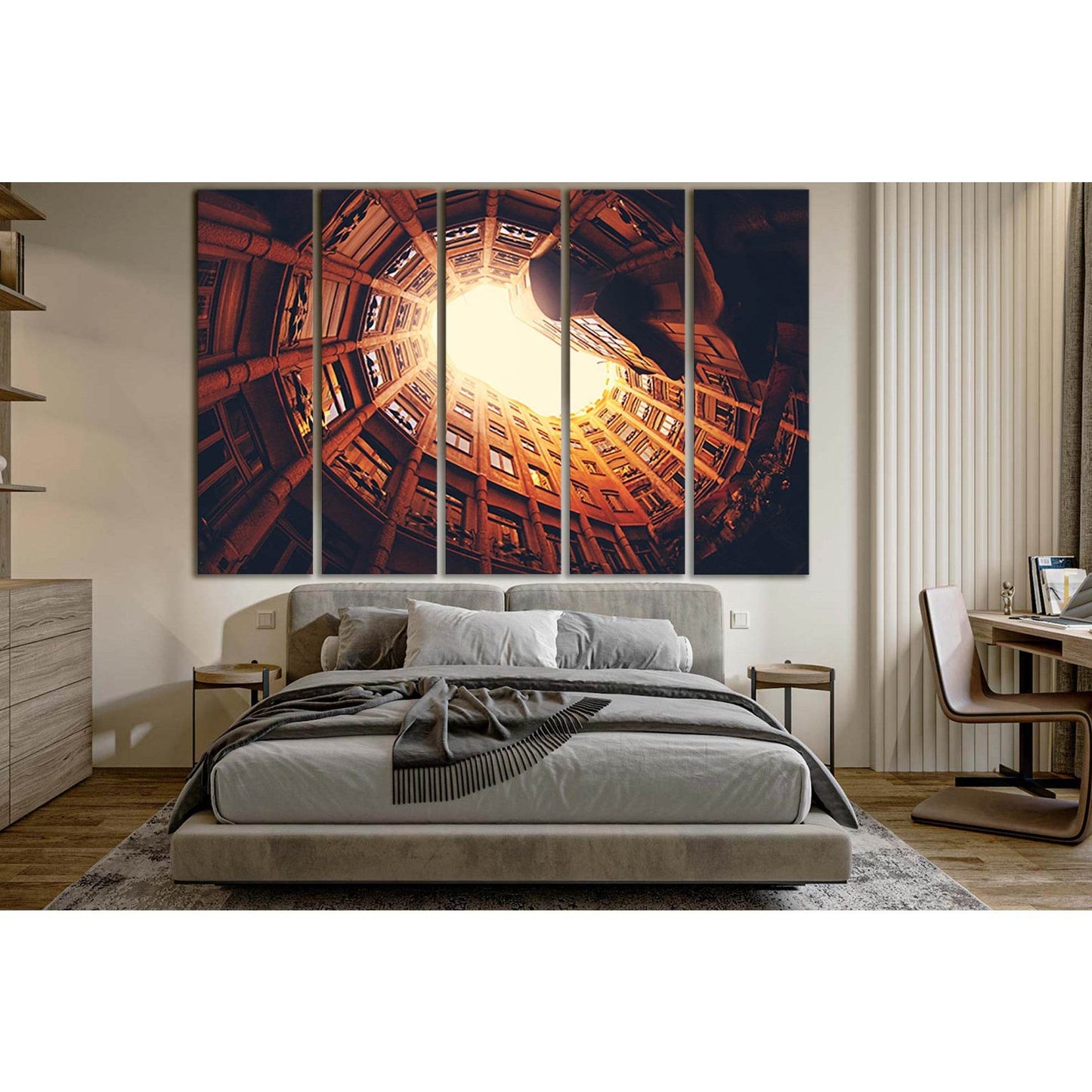 Architecture Of Casa Mila House №SL1382 Ready to Hang Canvas Print - Zellart Canvas Prints 0new, ALL_Products, Architecture