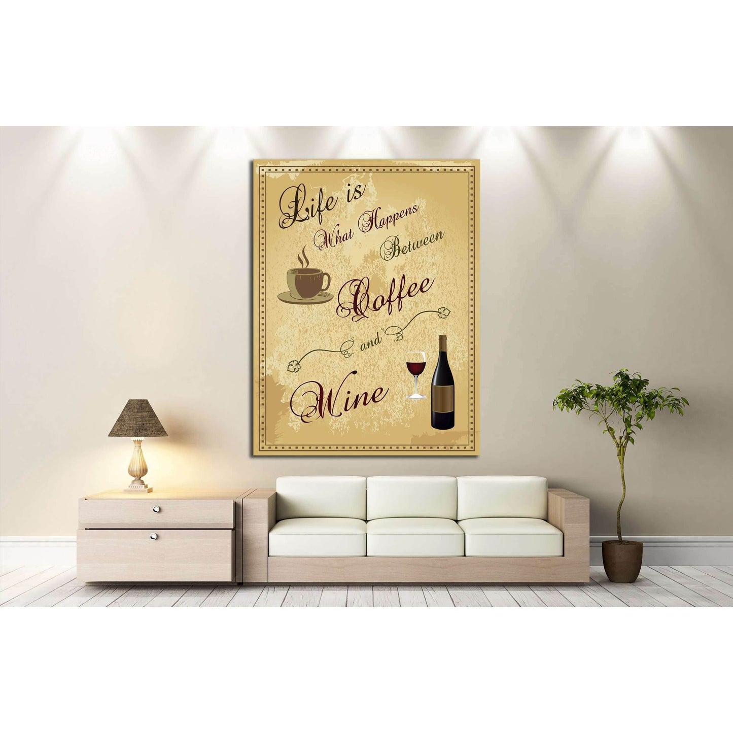 Art canvas in vintage style №4517 Ready to Hang Canvas Print - Zellart Canvas Prints ALL_Products, s-4517