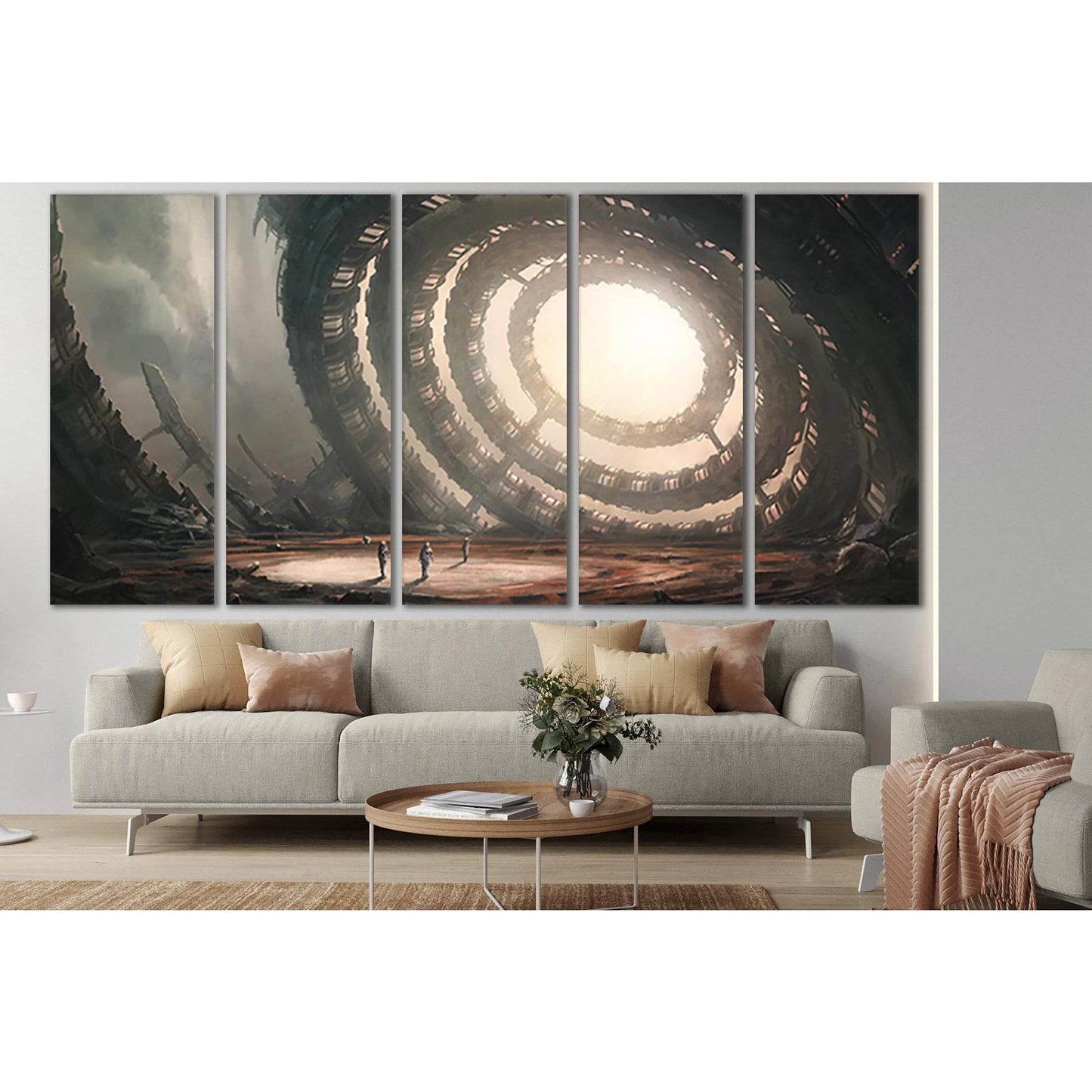 Astronauts Fantastic Scene №SL981 Ready to Hang Canvas Print - Zellart Canvas Prints 0new, ALL_Products, Astronomy & Space Canvas Wall Art