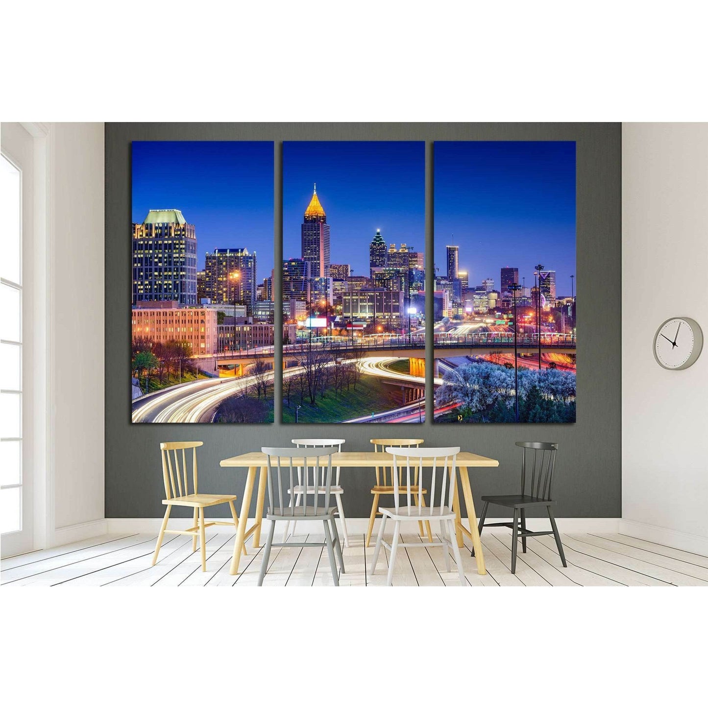 Atlanta, Georgia, USA downtown skyline №1775 Ready to Hang Canvas Print - Zellart Canvas Prints ALL_Products, s-1775