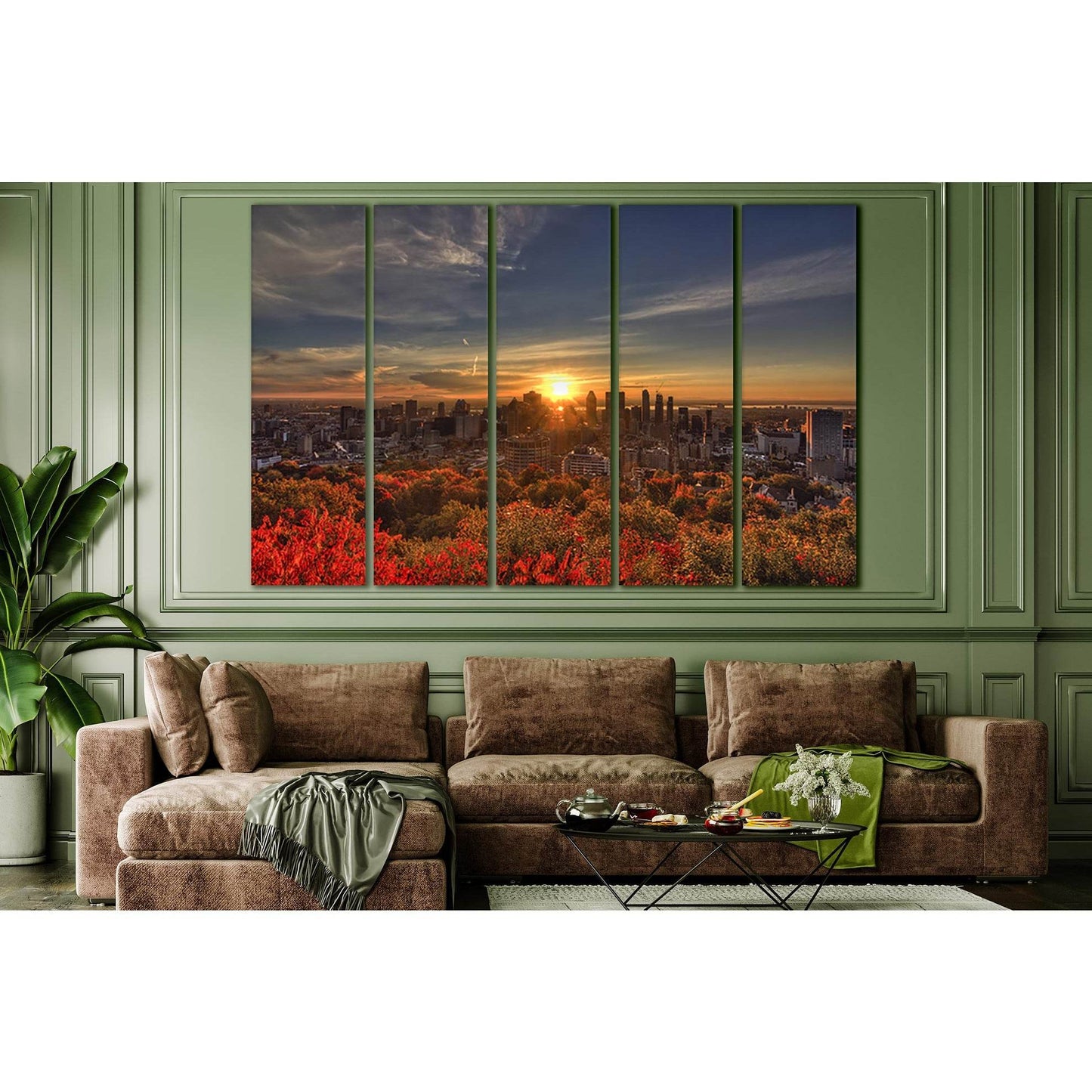 Autumn Montreal №SL640 Ready to Hang Canvas Print - Zellart Canvas Prints 0new, ALL_Products, Autumn Wall Art