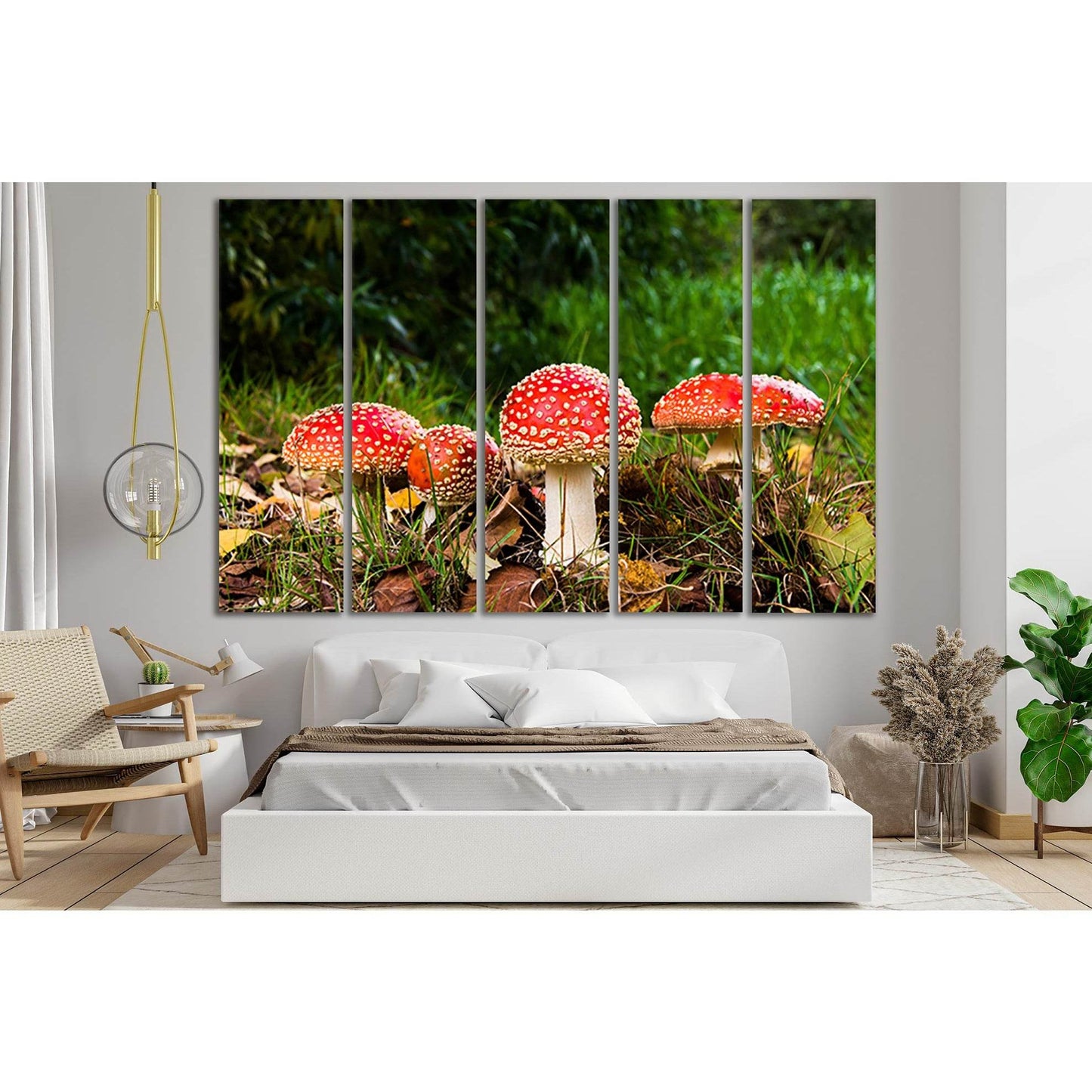 Autumn Red Amanita №SL630 Ready to Hang Canvas Print - Zellart Canvas Prints 0new, ALL_Products, Autumn Wall Art