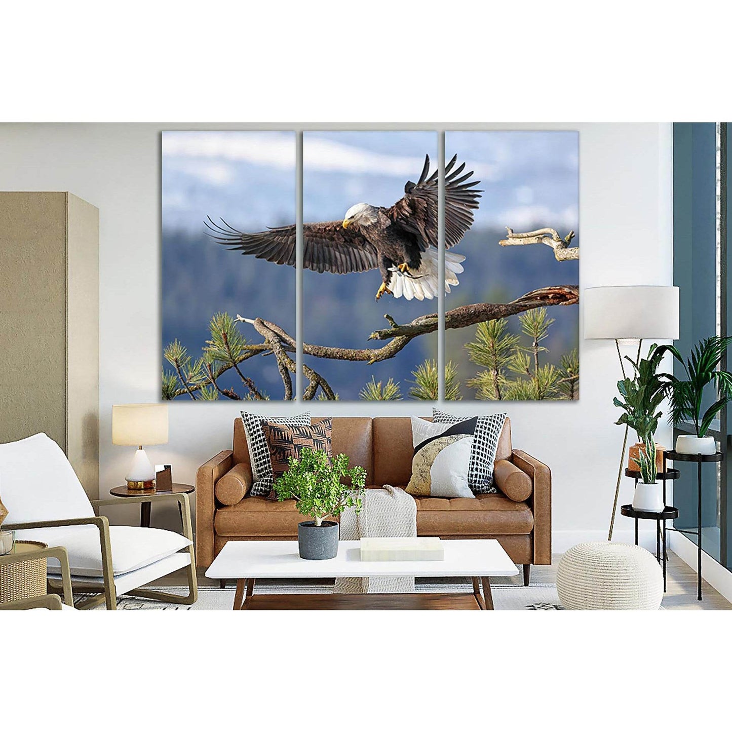 Bald Eagle With A Caught Fish №SL1052 Ready to Hang Canvas Print - Zellart Canvas Prints 0new, ALL_Products, Animals & Wildlife