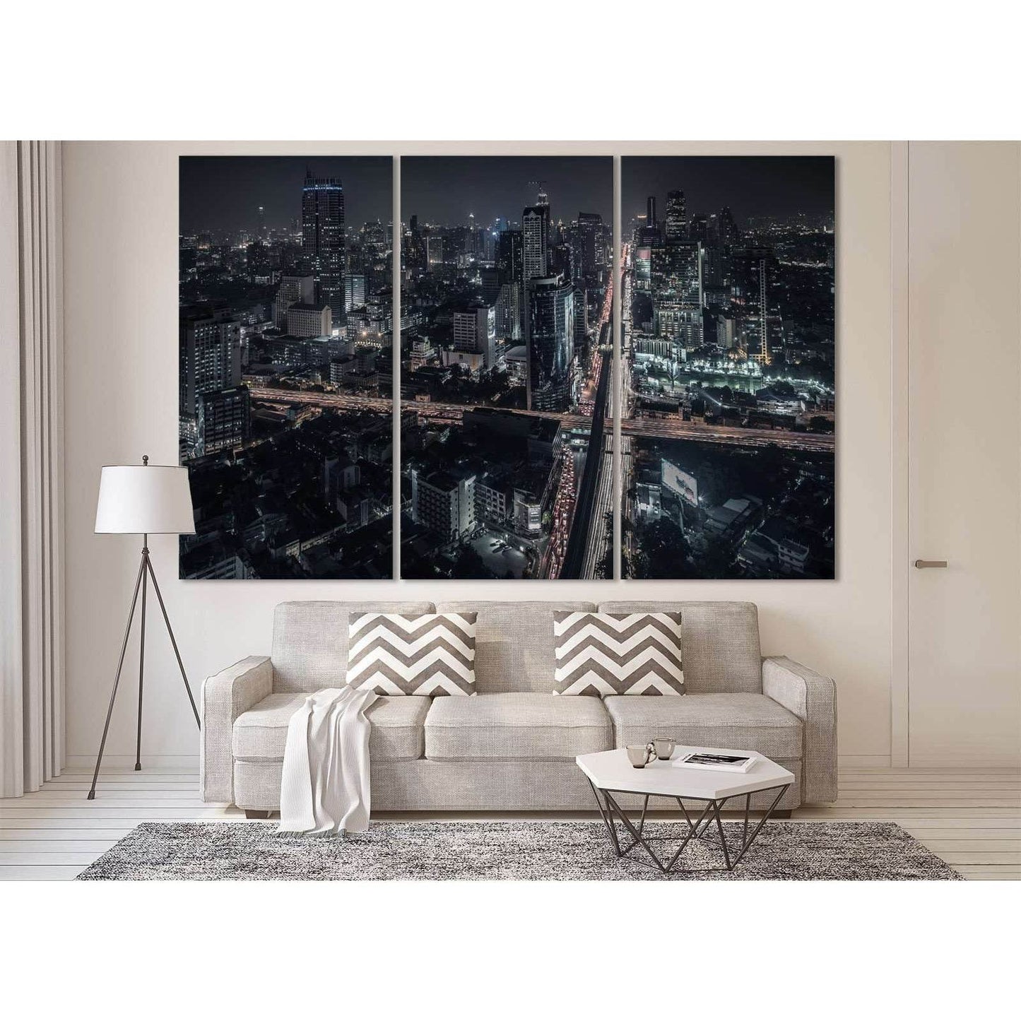 Bangkok Downtown №3015 Ready to Hang Canvas Print - Zellart Canvas Prints ALL_Products, z-3015