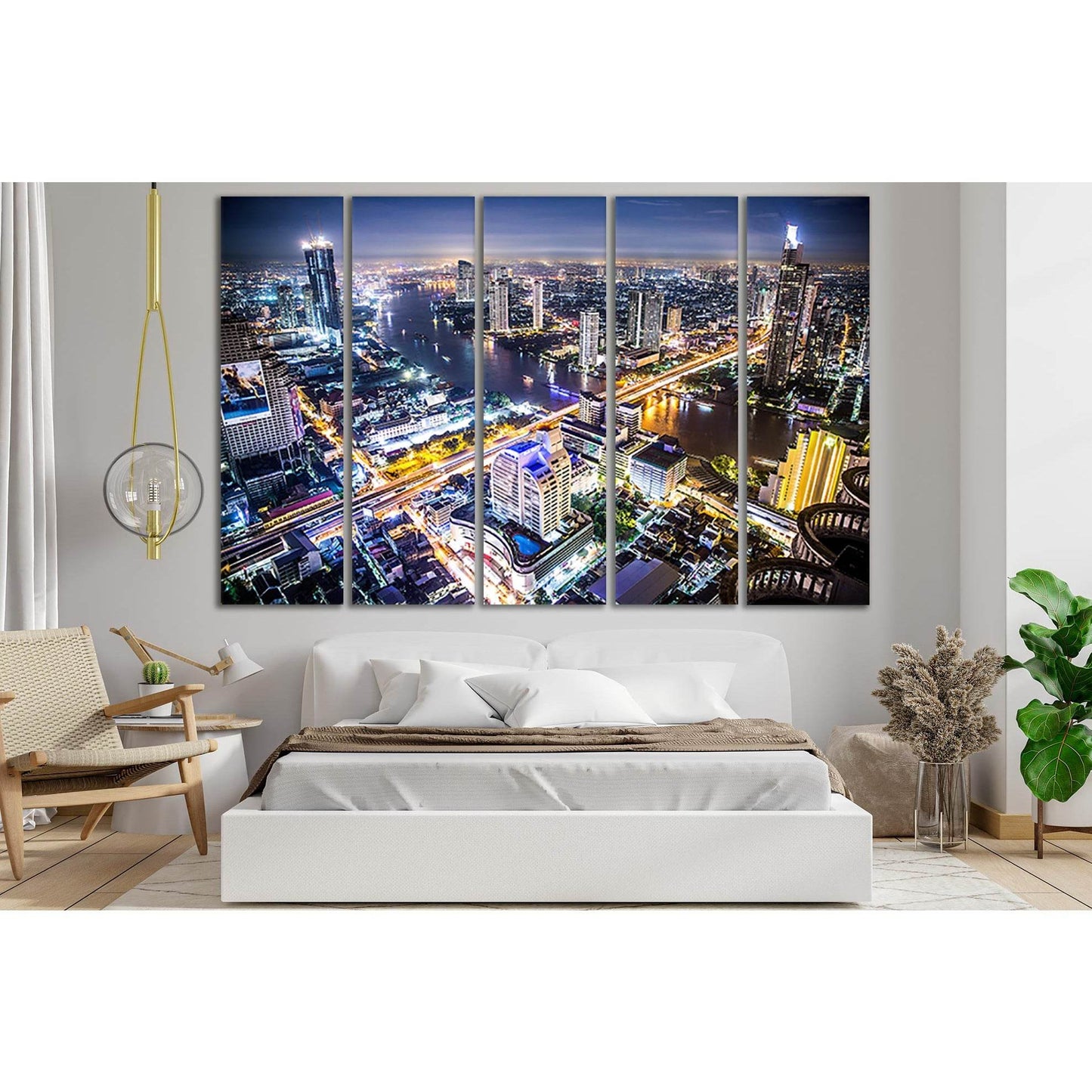Bangkok Skyline №SL331 Ready to Hang Canvas Print - Zellart Canvas Prints 0new, ALL_Products, Cityscapes & Skylines