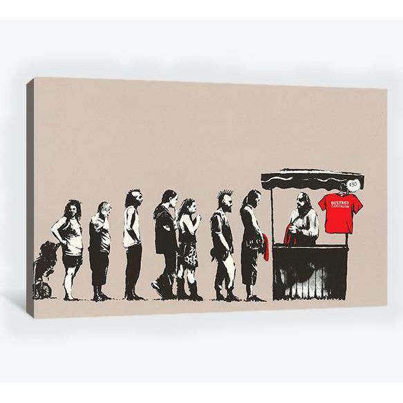 Satirical Street Art Canvas Print 'Destroy Capitalism' - Zellart