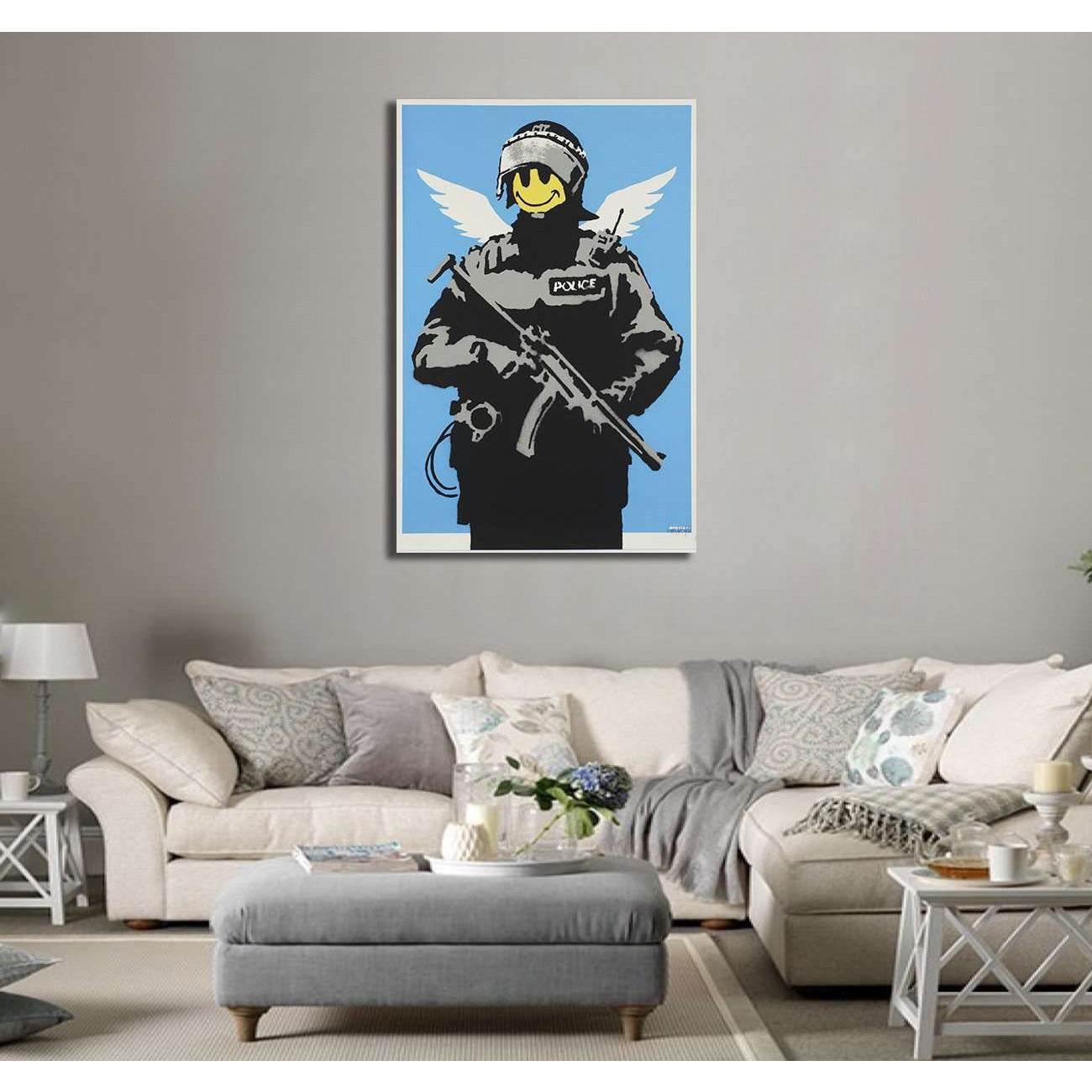 Banksy smile - Canvas print - Zellart Canvas Prints 000Negative, 6010, ALL_Products