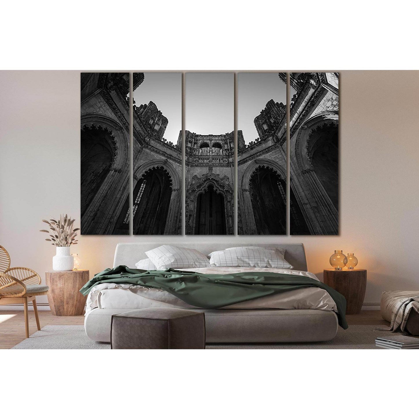 Batalha Monastery Black And White №SL852 Ready to Hang Canvas Print - Zellart Canvas Prints 0new, ALL_Products, Black & White Wall Art