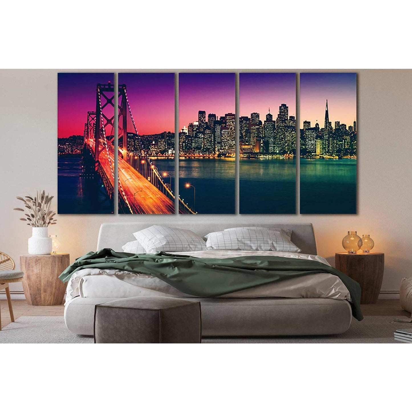 Bay Bridge San Francisco №SL1105 Ready to Hang Canvas Print - Zellart Canvas Prints 0new, ALL_Products, Bridges Wall Art