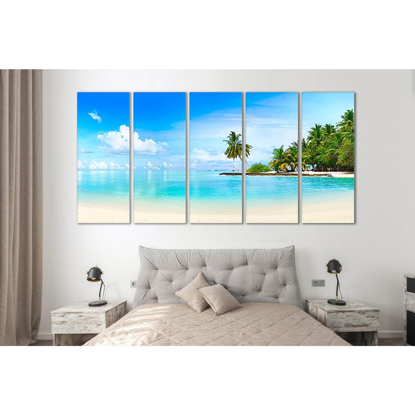 Beach And Turquoise Ocean №SL61 Ready to Hang Canvas Print - Zellart Canvas Prints 0new, ALL_Products, Beach Ocean & Waves