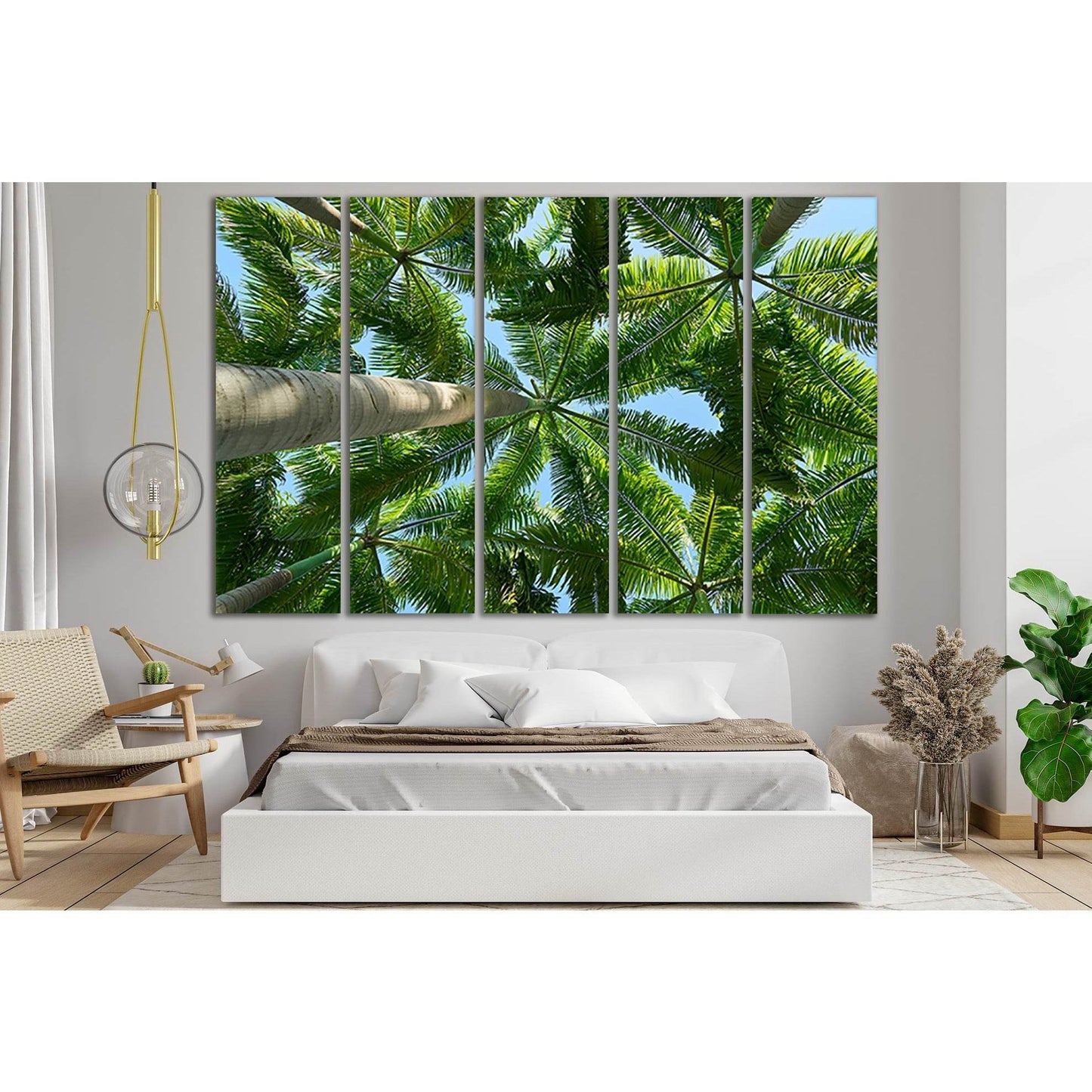 Beautiful Green Palms №SL499 Ready to Hang Canvas Print - Zellart Canvas Prints 0new, ALL_Products, Trees Wall Art