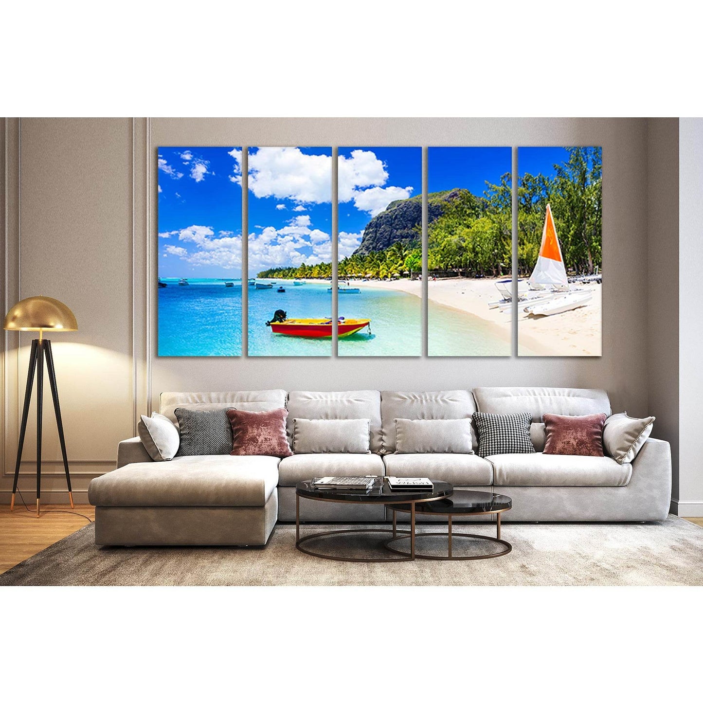 Beautiful Island Mauritius №SL65 Ready to Hang Canvas Print - Zellart Canvas Prints 0new, ALL_Products, Beach Ocean & Waves