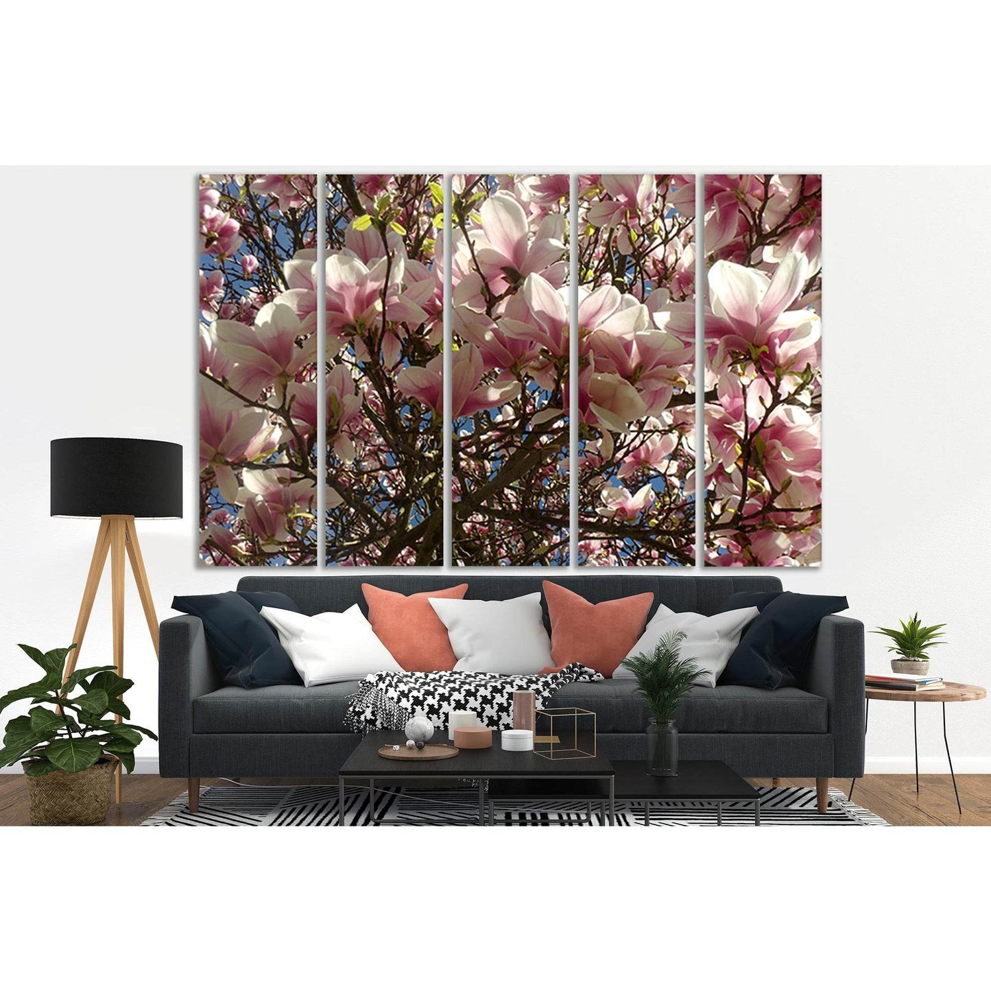 Beautiful Magnolia Flowers №SL805 Ready to Hang Canvas Print - Zellart Canvas Prints 0new, ALL_Products, Trees Wall Art