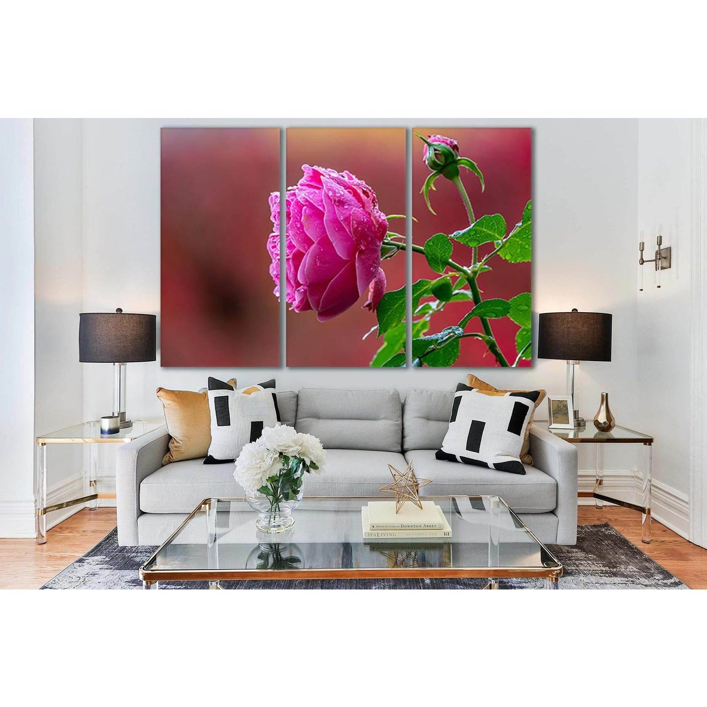 Beautiful Pink Rose Bud №SL729 Ready to Hang Canvas Print - Zellart Canvas Prints 0new, ALL_Products, Floral & Botanical Wall Art