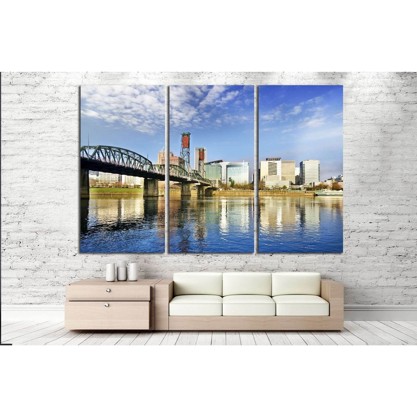 Beautiful portland skyline №782 Ready to Hang Canvas Print - Zellart Canvas Prints ALL_Products, s-782