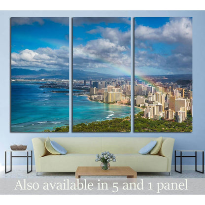 Beautiful rainbow over Hawaii skyline №2274 Ready to Hang Canvas PrintCanvas art arrives ready to hang, with hanging accessories included and no additional framing required. Every canvas print is hand-crafted, made on-demand at our workshop and expertly s