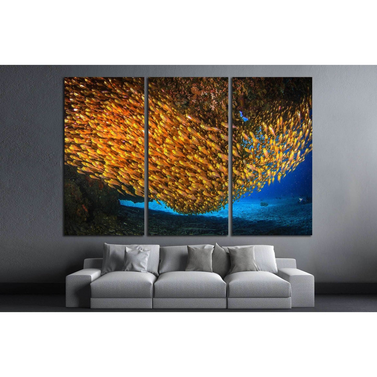 Beautiful underwater world, with corals and sponges. Nusa Penida, Indonesia №2380 Ready to Hang Canvas Print - Zellart Canvas Prints ALL_Products, s-2380