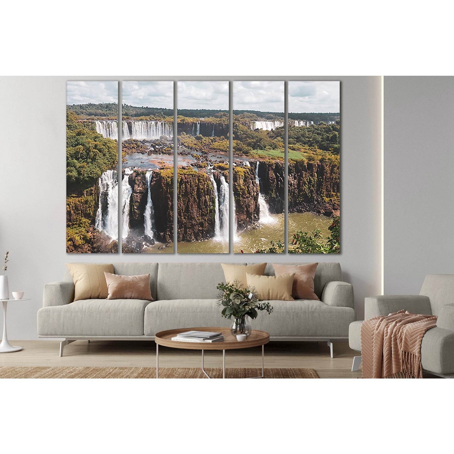 Beautiful Waterfall Iguazu №SL456 Ready to Hang Canvas Print - Zellart Canvas Prints 0new, ALL_Products, Waterfall, Waterfall Wall Art