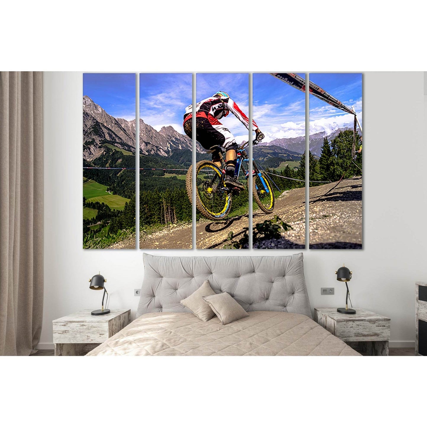 Bicycle In The Mountains №SL934 Ready to Hang Canvas Print - Zellart Canvas Prints 0new, ALL_Products, Sports & Motivation